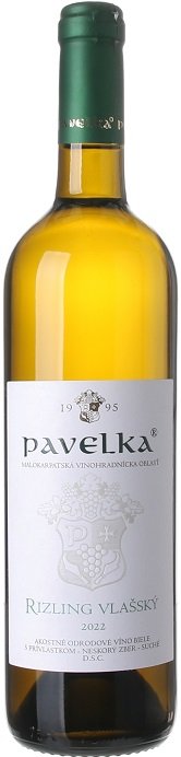 Pavelka Ryzlink vlašský 0.75L, r2022, nz, bl, su