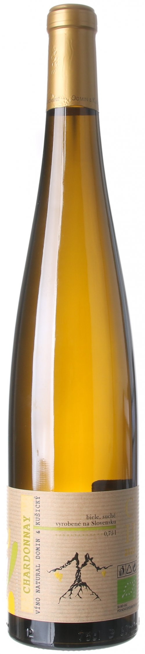 VÍNO NATURAL Domin & Kušický Chardonnay 0.75L, r2022, ak, bl, su