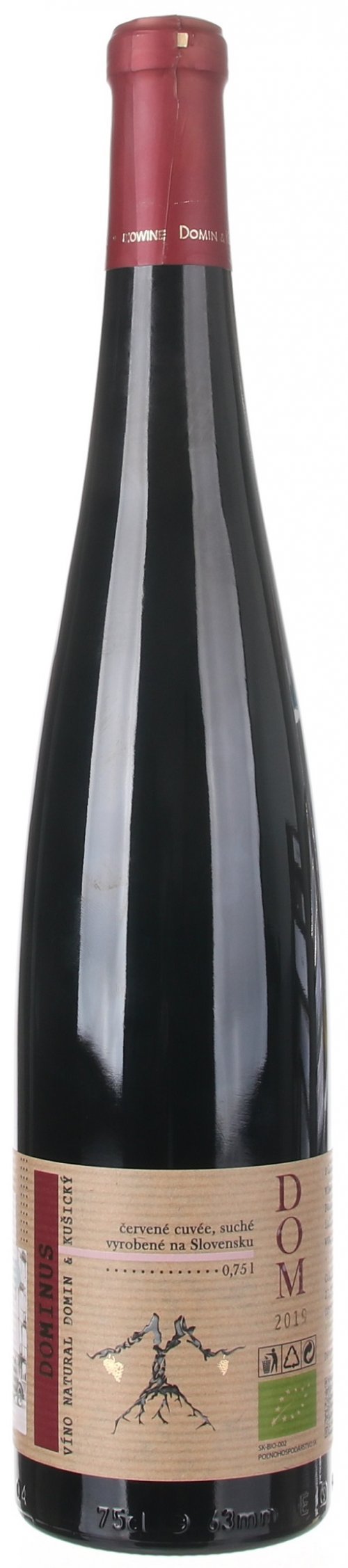 VÍNO NATURAL Domin & Kušický Dominus BIO cuvée 0.75L, r2019, cr, su