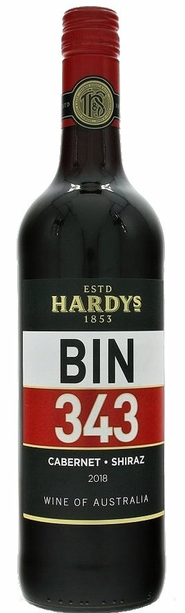 Hardys BIN 343 Cabernet - Shiraz 0,75L, r2018, cr, su, sc