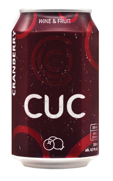CUC Brusinka 4,5% obj., míchaný vinný ovocný nápoj 0.33L, mixalcovnap, plech