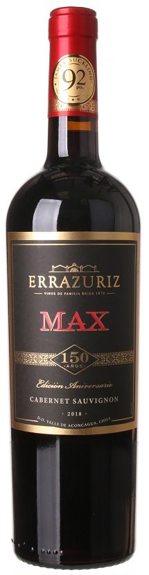 Errazuriz Max Reserva Cabernet Sauvignon 0.75L, r2018, cr, su