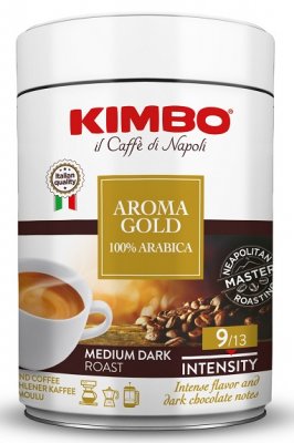 Kimbo Retail Aroma Gold 250g, 100% Arabica,ml, plech