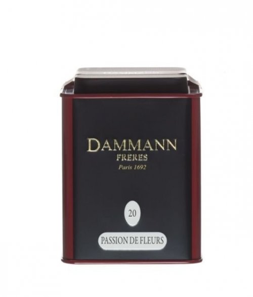 Dammann La Boite Passion de Fleurs N°20 60 g, ochucený  6765,bielcaj, plech