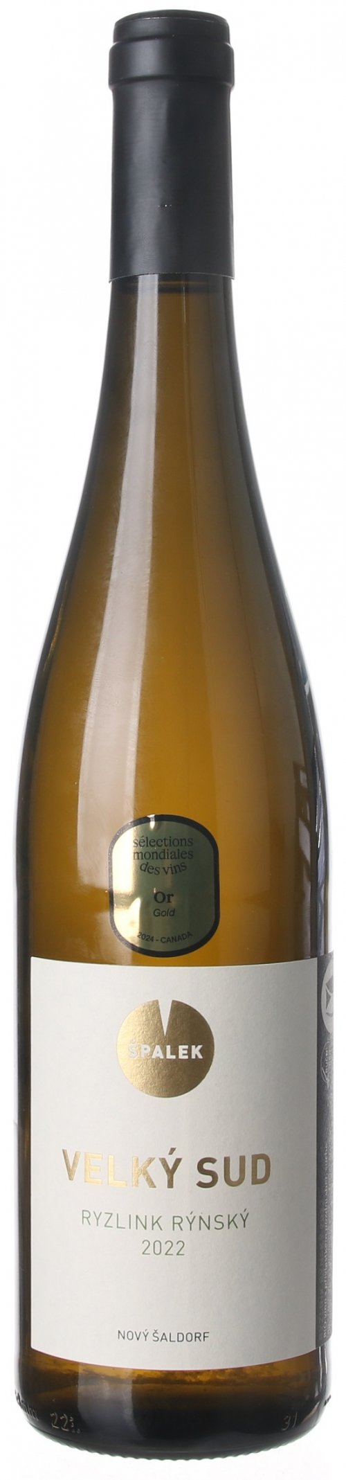 Špalek Ryzling rýnsky z velkého sudu, BIO 0.75L, r2022, nz, bl, su