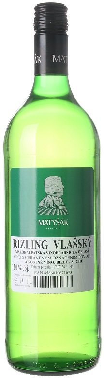 Matyšák Ryzlink vlašský 1L, r2025, ak, bl, su, sc