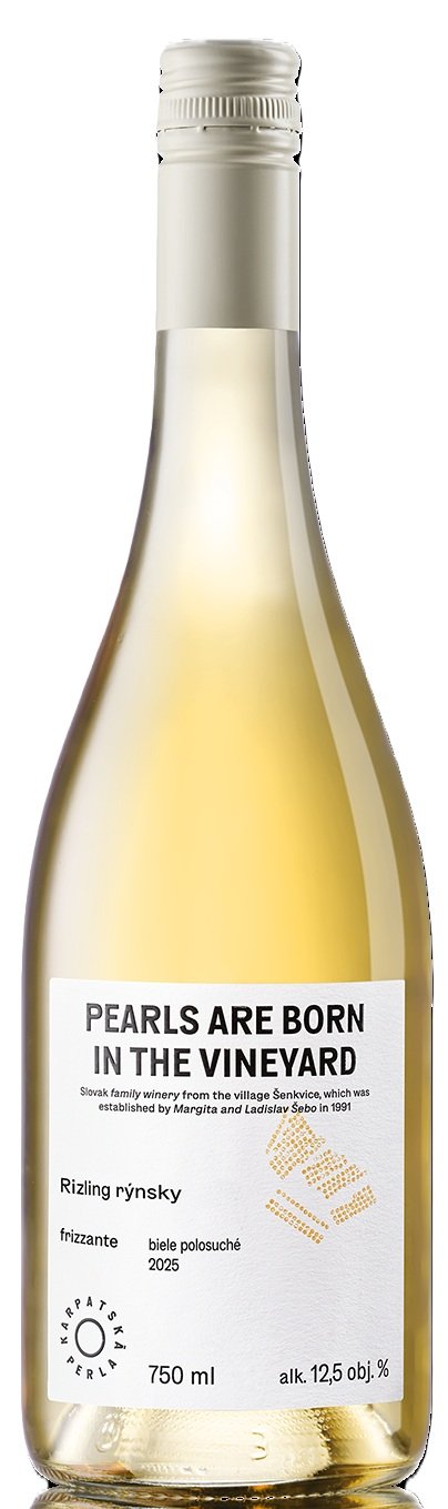 Karpatská Perla "Pearls" Rizling rýnsky Frizzante 0.75L, r2025, friper, bl, plsu, sc