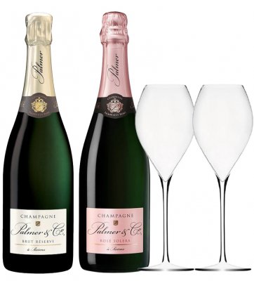 Champagne Palmer & Co. Set 2x Champagne Palmer + 2 poháry grátis,mix