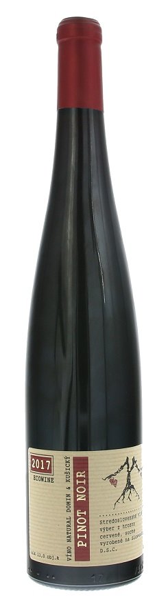 VÍNO NATURAL Domin & Kušický Pinot Noir BIO 0.75L, r2017, vzh, cr, su